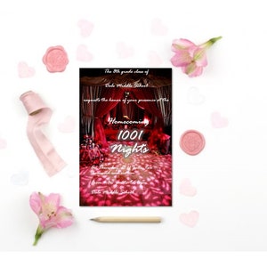1001 Nights - School Dance/Prom Invitation/Homecoming/Card Customizable - Printable Digital Download