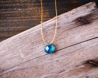 Moss Kyanite Tie-On Necklace: Natural Crystal Choker