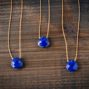 Lapis Lazuli •  Tie One On Necklace • Choker Necklace, Dainty Necklaces, lapis Necklace, crystal necklace, crystal choker, tiny choker