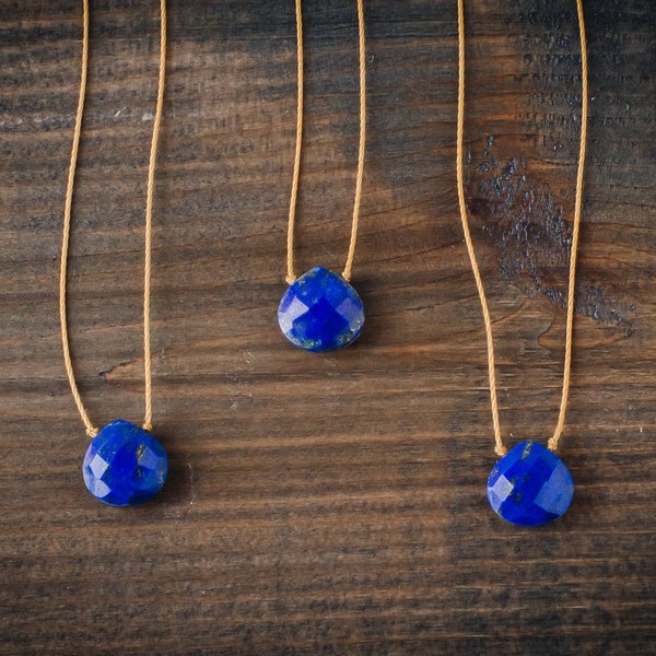 Lapis Lazuli •  Tie One On Necklace • Choker Necklace, Dainty Necklaces, lapis Necklace, crystal necklace, crystal choker, tiny choker
