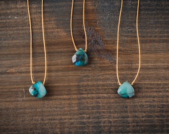Stone Necklace Crystal Necklace Teal Necklace Spiritual Jewelry Beaded Necklace Gift For Her Amazonite /& Chrysacolla Necklace