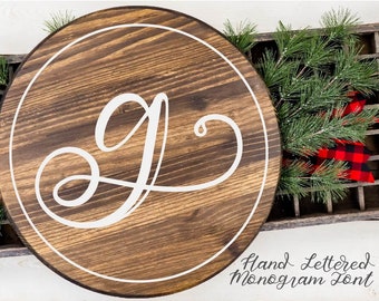 Hand Lettered Monogram Font - OTF TTF - Handwriting Handwritten Craft Font Silhouette Font Cricut Font Initials Alphabet FLourish Feminine