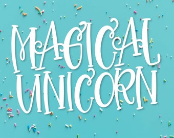 Magical Unicorn Font, OTf, TTF, Doodle, Duo, Bundle, Serif Font, Typeface, Commercial Use, Cricut Fonts, Silhouette Fonts, Fonts For Cutting