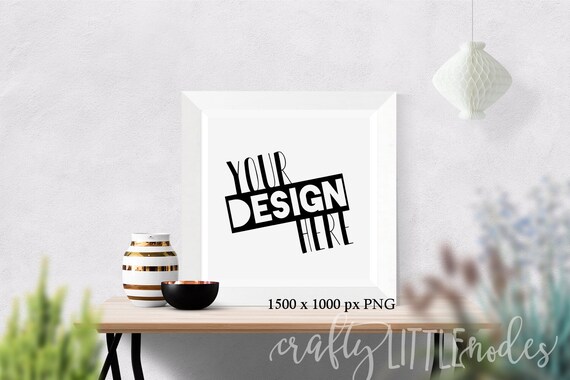 Mockup Square Frame Stylized Golden Modern Decal Photo Picture Mockup Square Frame Stylized Golden Modern Decal Photo Picture