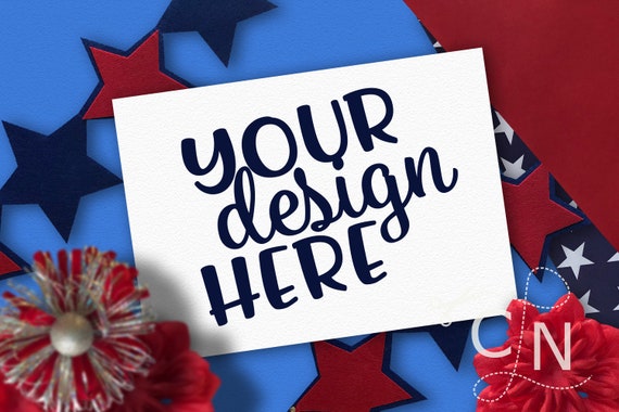 Mockup Card Blank Photo Styled July Patriotic Summer Craft Mockup Card Blank Photo Styled July Patriotic Summer Craft