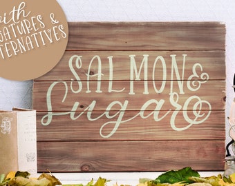 Salmon & Sugar - Font Duo Script Cursive and Serif Print - Hand Lettered Handwritten Handwriting - Craft Font- Cricut Font - Silhouette Font