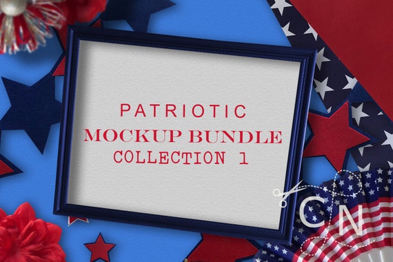 Mockup Bundle Set Wine Glasses Shirt Cup Frame Patriotic