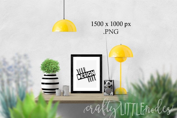 Black Frame Mockup Yellow Style Styled Stock Photography Blank Black Frame Mockup Yellow Style Styled Stock Photography Blank