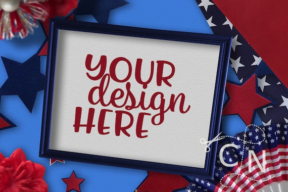 Mockup Frame Print Styled July Patriotic Summer Craft Mockup