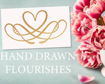 Spring Flourish Set - Font - Butterfly Flourish Dingbat Swoosh Ornament Fonts Floral Flowers Hand Lettered Hand drawn type fonts fontmaker