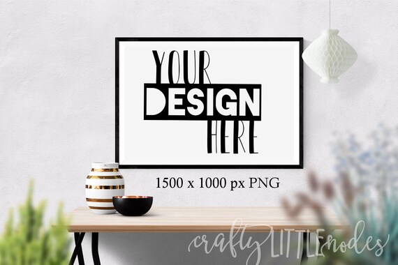 Mockup Large Frame Stylized Golden Modern Decal Photo Picture Mockup Large Frame Stylized Golden Modern Decal Photo Picture