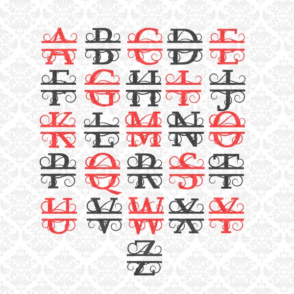 Download Split Letter SVG Split Monogram Svg Split letter Monogram ...