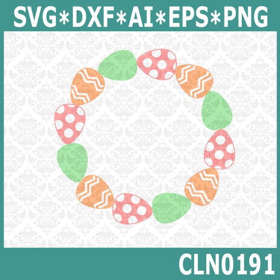 CLN0191 Easter Egg Wreath Bunny Spring Monogram Frame SVG DXF | Etsy CLN0191 Easter Egg Wreath Bunny Spring Monogram Frame SVG DXF | Etsy