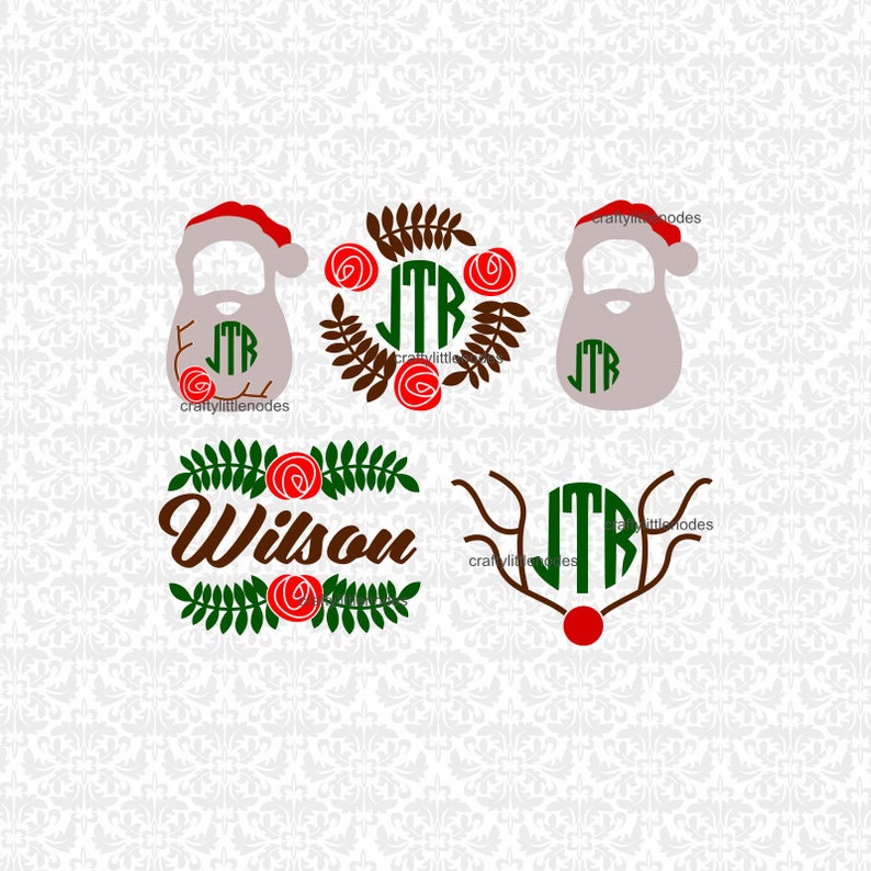 Download Christmas Flower Monograms Poinsettia SVG file Ai EPS ...