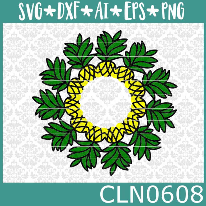 Download CLN0608 Pineapple Monogram Mandala Summer Hawaiian Fruit ...