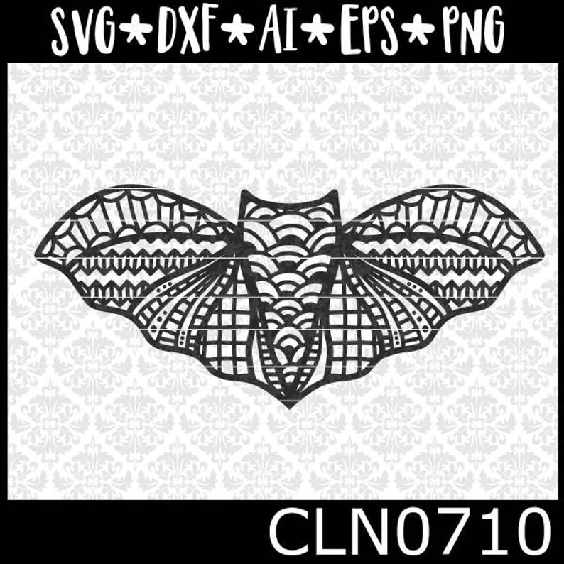 Download CLN0710 Bat Halloween Zentangle Patterned Mandala Funny ...