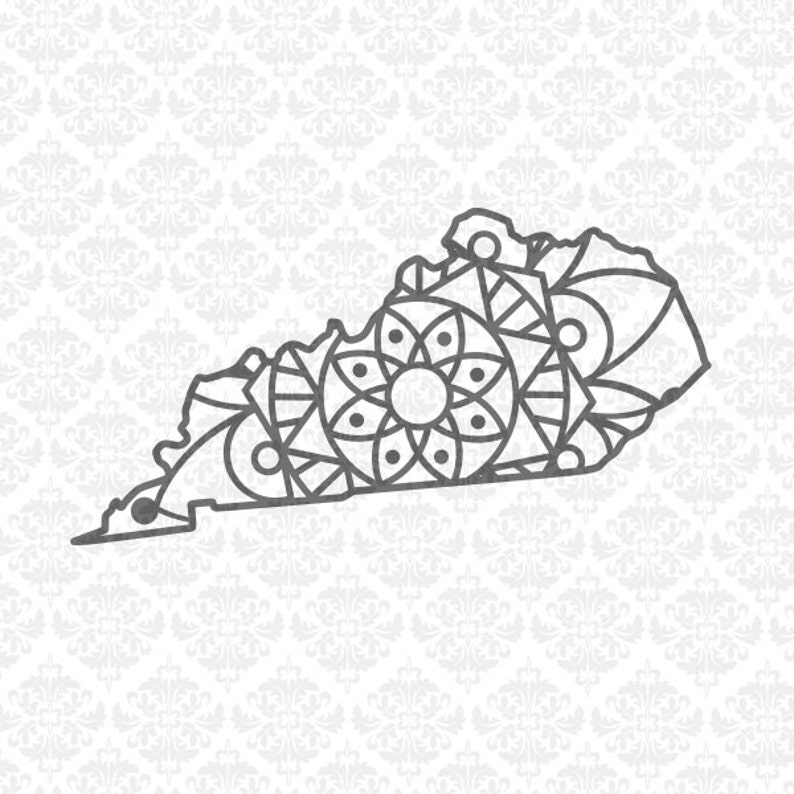 Download Clip Art Kentucky Dfx Eps Cut File Kentucky Mandala Svg Art Collectibles