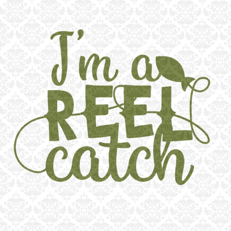 Download Fisherman Fishing Pole Monogram I'm A Reel Catch Gone | Etsy