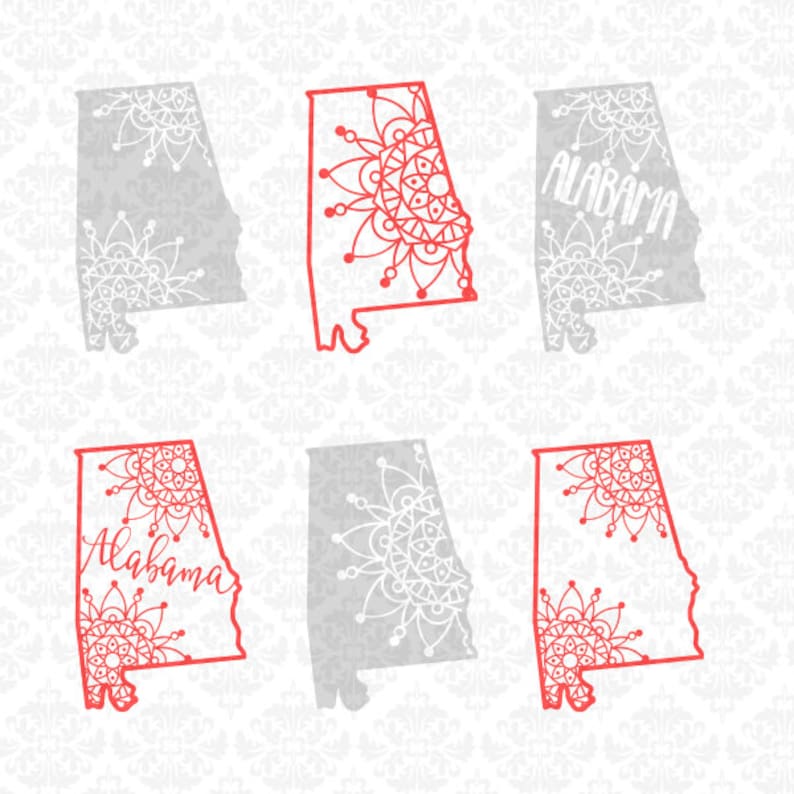 Download Alabama Mandala Henna Filigree Zentangle Intricate SVG DXF Ai | Etsy