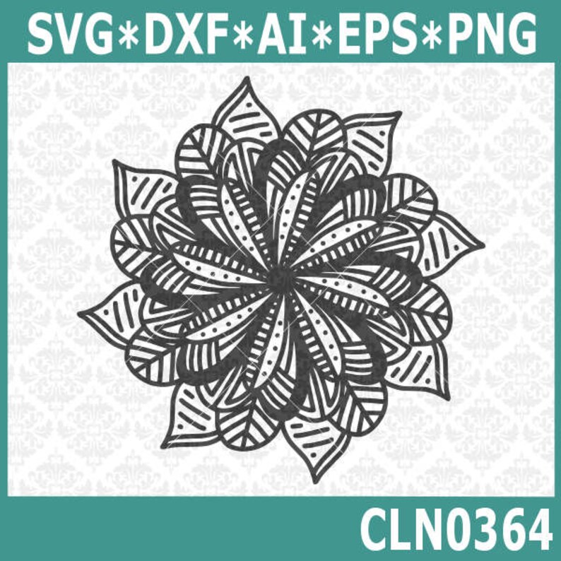 Download CLN0364 Mandala Zentangle Filigree Flower Petal Sunflower ...
