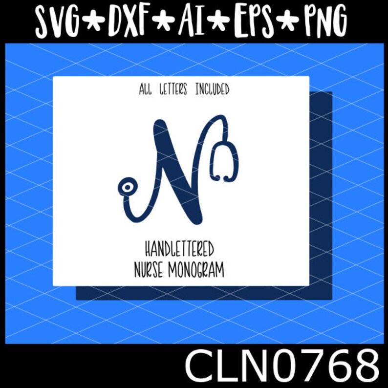 Nurse Monogram Svg Stethoscope Letters svg Nurse Svg | Etsy