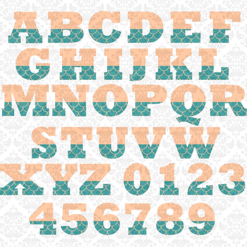 Download Mermaid Tail Fin Alphabet Letters Summer SVG file Ai EPS ...