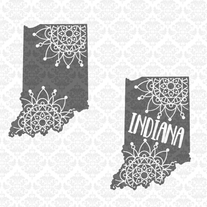 Download Indiana Mandala Henna Filigree Zentangle State SVG DXF Ai ...
