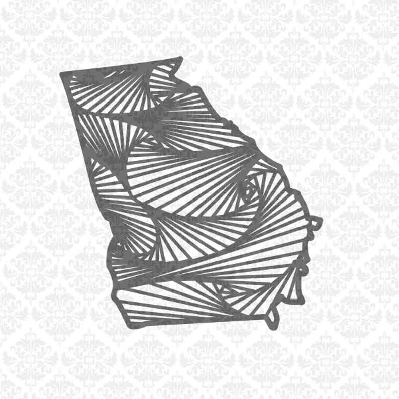 Download Georgia Zentangle Line Monogram Home Outline State Set SVG ...