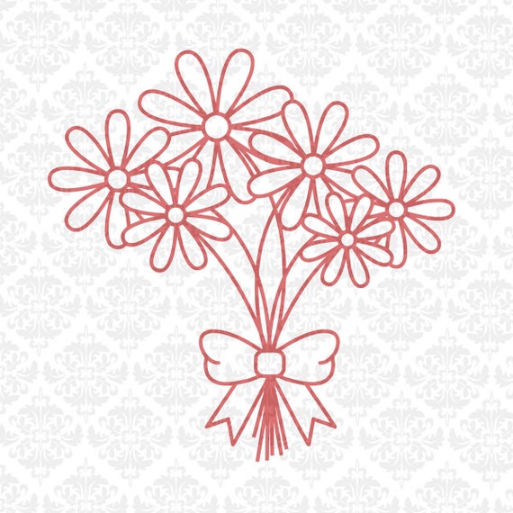 Download Flower Bouquet Bunch Floral Flowers Bow Clipart Papercut ...