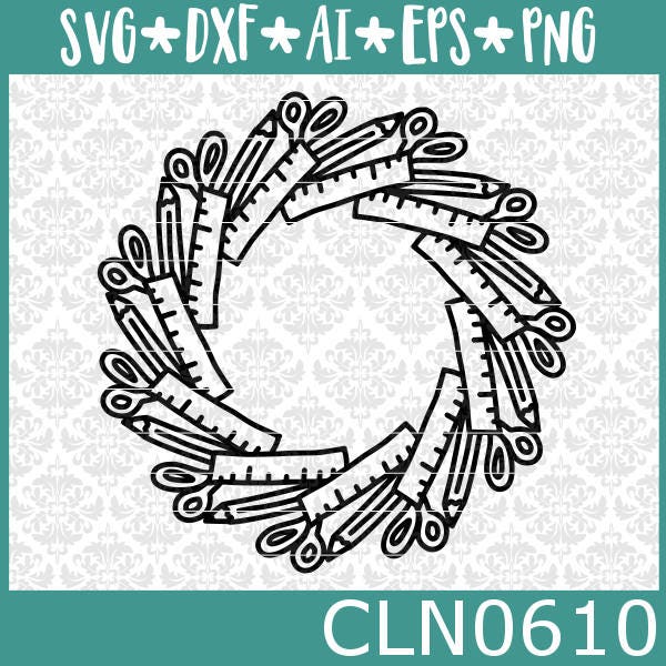 Download CLN0610 School Supplies Mandala Teacher Student Monogram ...