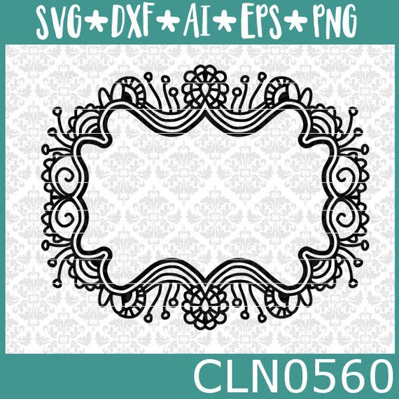 Cln0560 Zentangle Frame Name Blank Floral Filigree Mandala Svg Etsy