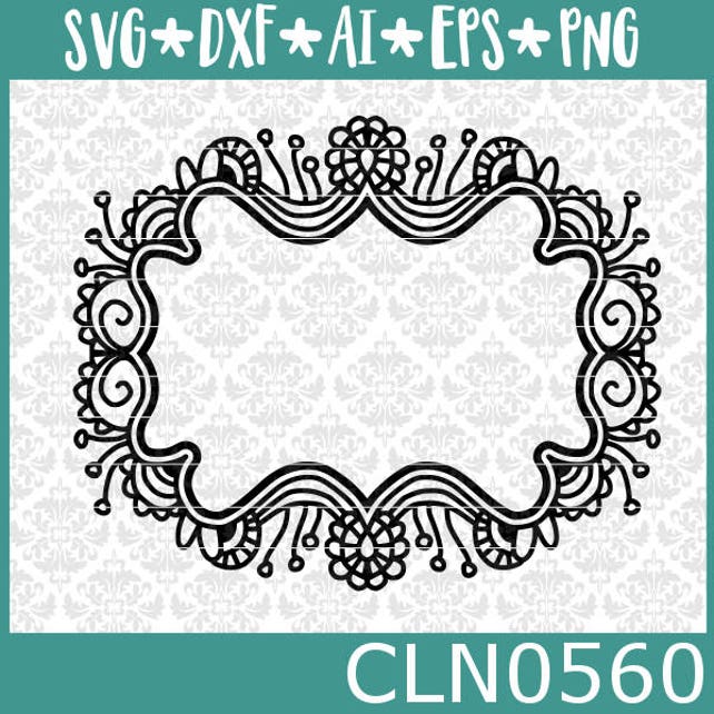 Download CLN0560 Zentangle Frame Name Blank Floral Filigree Mandala ...