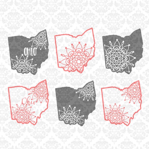 Ohio Mandala Filigree Zentangle Paisley Intricate Svg Dxf Ai Etsy