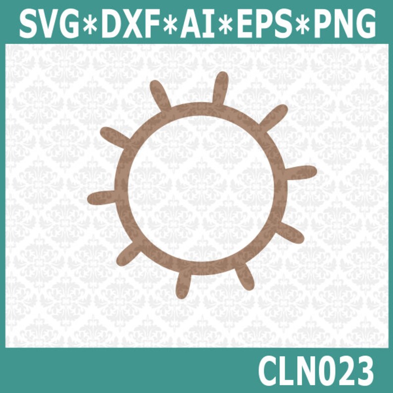 Download CLN023 Captain Wheel Ship Boat Boating Anchor Nautical DXF ...