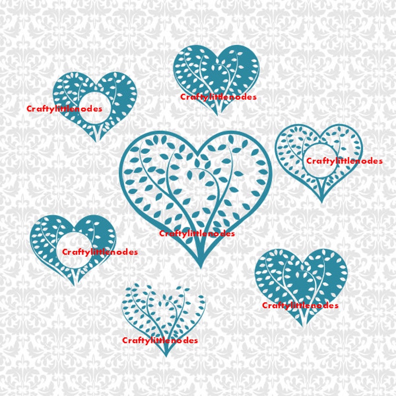 Download Heart wedding monogram tree filigree leaves branches svg ...