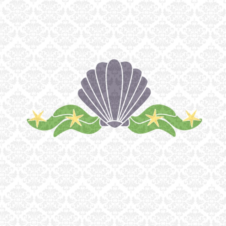 Download Shell Mermaid Seaweed Monogram Starfish Ocean Beach Summer ...