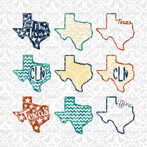 Download Texas State Shape Monogram Chevron Outline SVG STUDIO Ai ...
