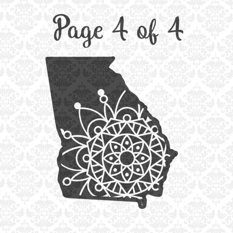 Download Georgia Mandala State Henna Filigree Zentangle Intricate SVG | Etsy