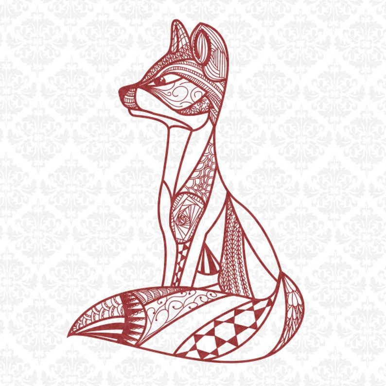 Download Fox Zentangle Filigree Henna Intricate Animal SVG DXF Ai Eps | Etsy