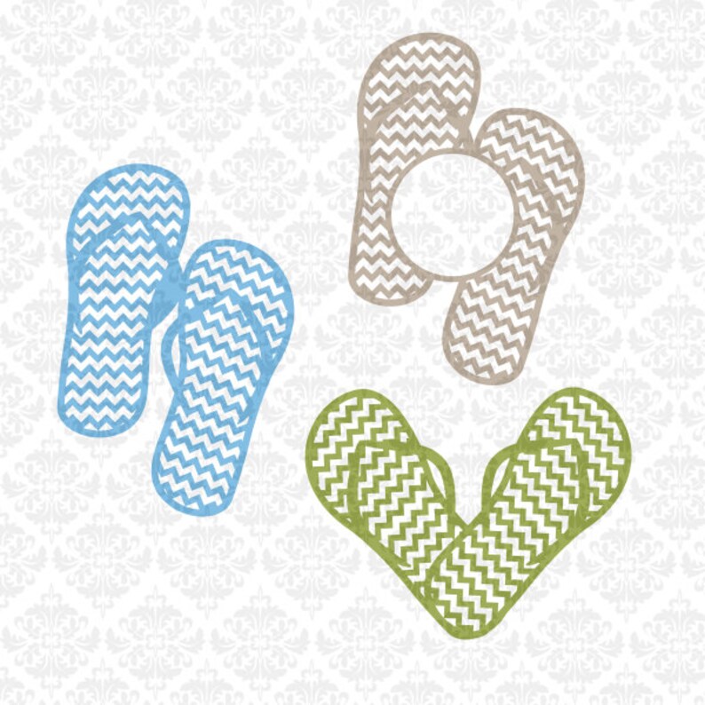 Download Flip Flop flipflops Heart Chevron Monogram SVG file Ai EPS ...
