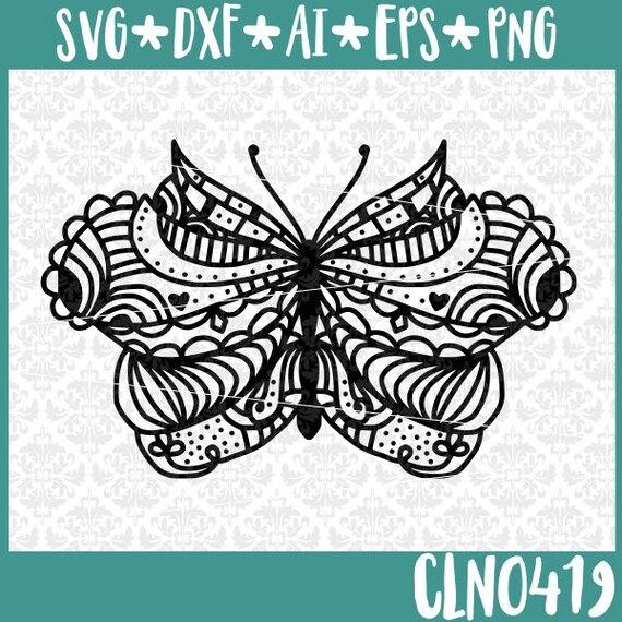 Download CLN0419 Hand Drawn Zentangle Mandala Butterfly Intricate ...