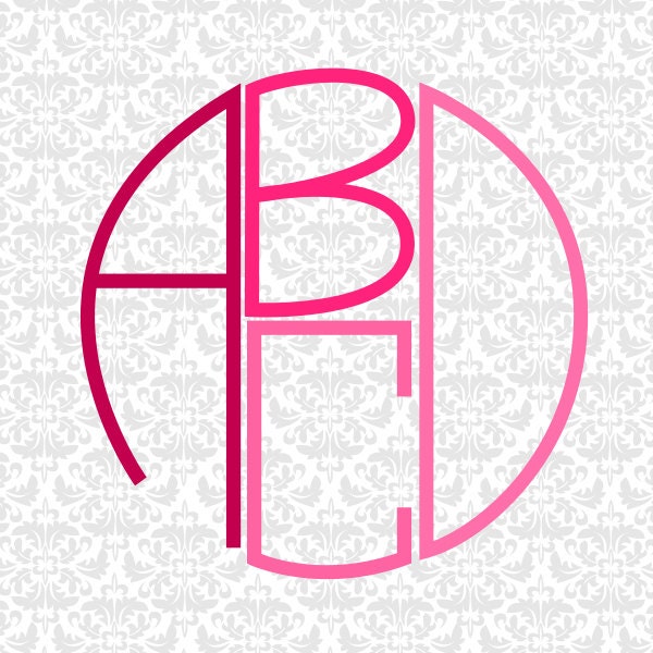 4 Letter Monogram Svg Four Letter Monogram Svg Cricut Fonts Etsy