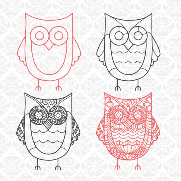 Download Owl Zentangle Animal Filigree Mandala Intricate SVG DXF Ai ...