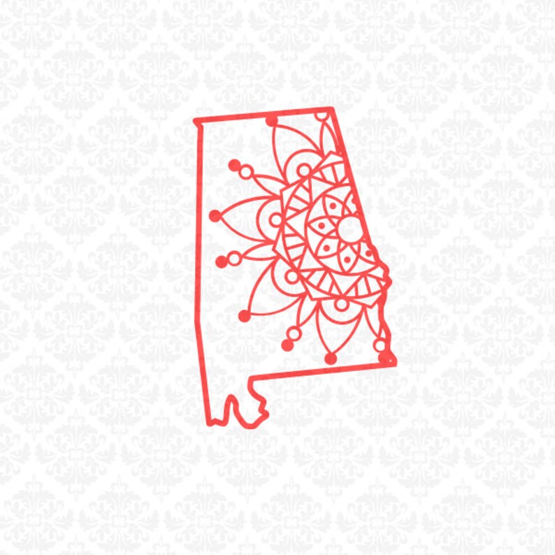 Download Alabama Mandala Henna Filigree Zentangle Intricate SVG DXF Ai | Etsy