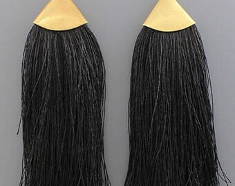 Long Thread Fringe Earrings