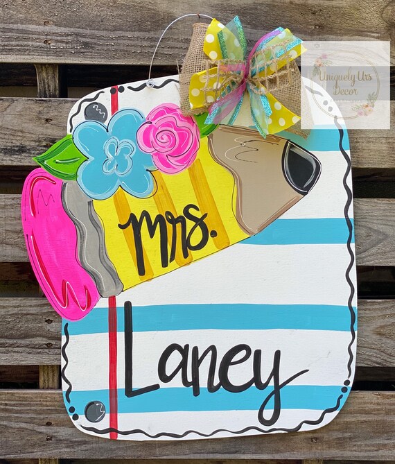 Pencil Door Hanger Notebook Paper Door Hanger Teacher Door Etsy