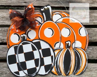 Pumpkin Door Hanger, Halloween Pumpkin Door Hanger, Door Hanger