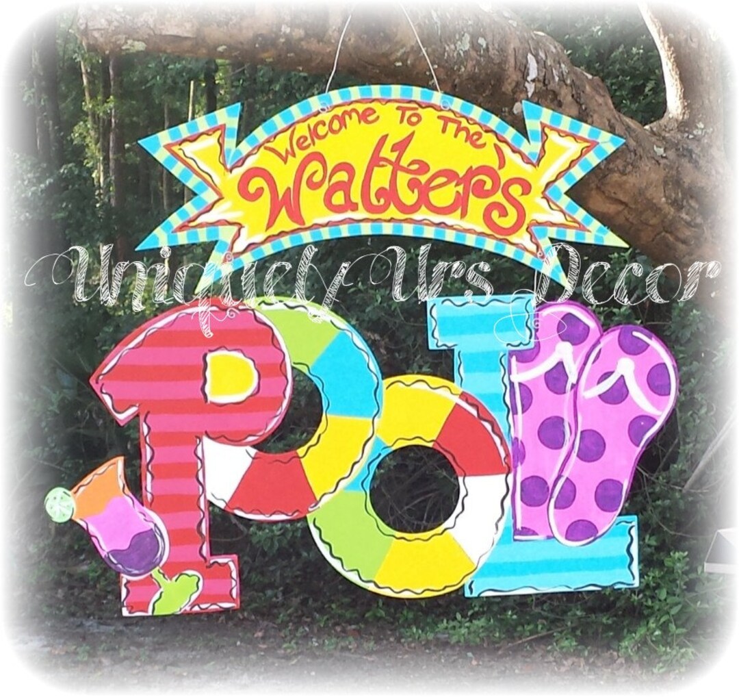 Summer Door Hanger Pool Door Hanger Door Hanger Beach Door Etsy