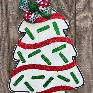 Christmas Tree Cake Door Hanger, Door Hanger, Christmas Door Hanger
