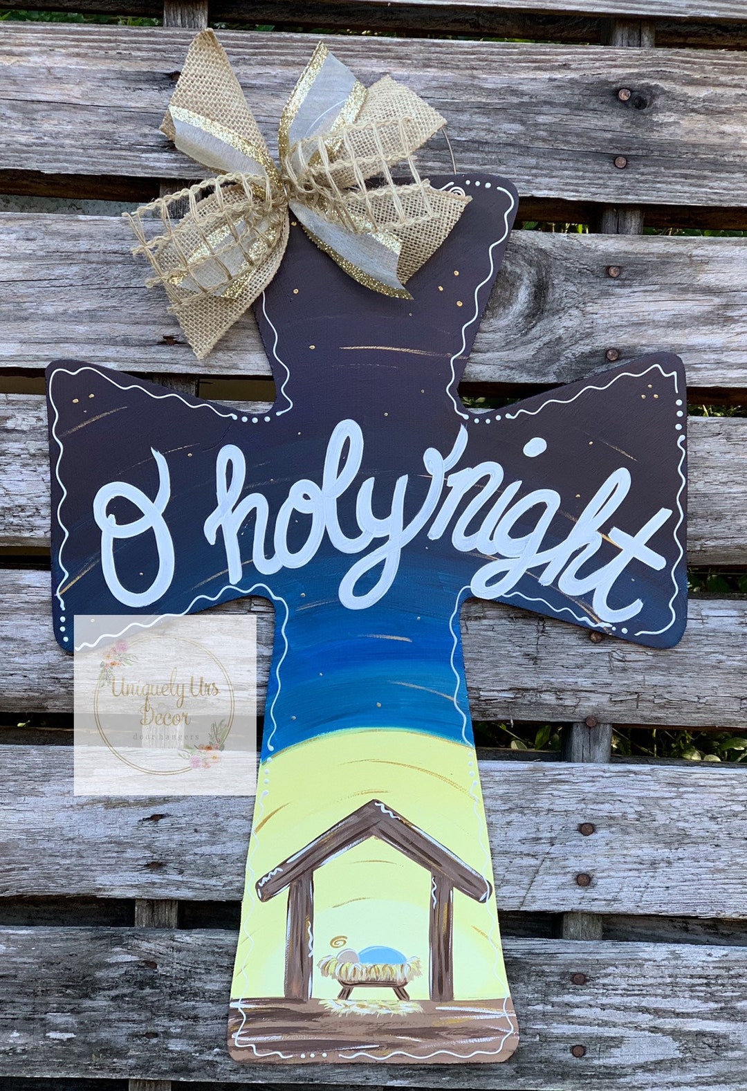 Cross Door Hanger, Manger Door Hanger, Door Hanger, Baby Jesus Door Hanger Etsy